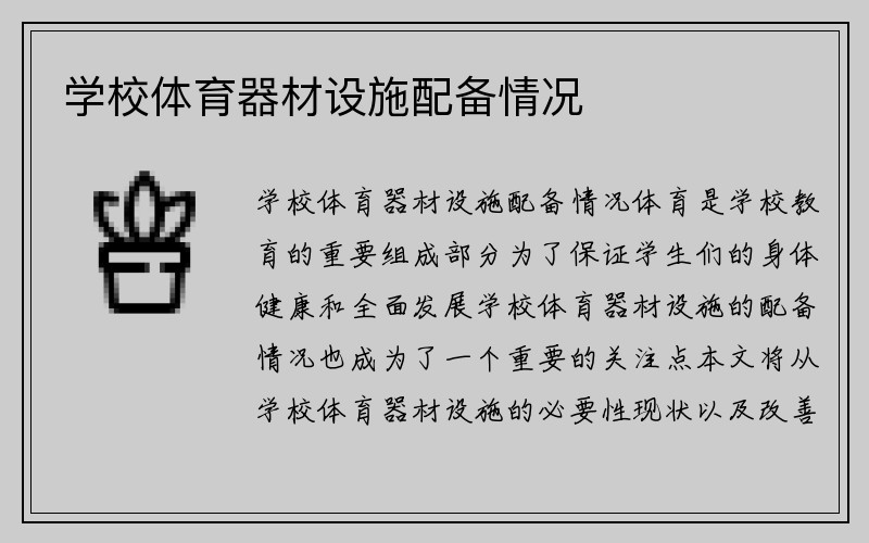 学校体育器材设施配备情况